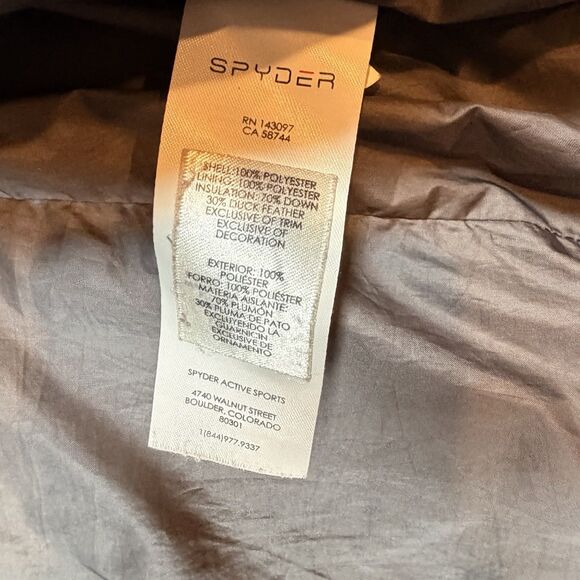 Spyder Down Full Zip Black Puffer Jacket Size XL - Picture 5 of 8